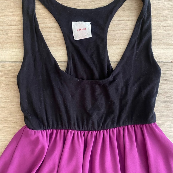 Black Purple Nude Asymmetrical dress - Picture 5 of 6